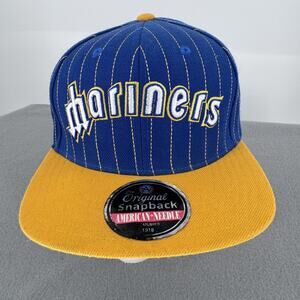Seattle Mariners American Needle Cooperstown Snapback Hat Blue Yellow MLB